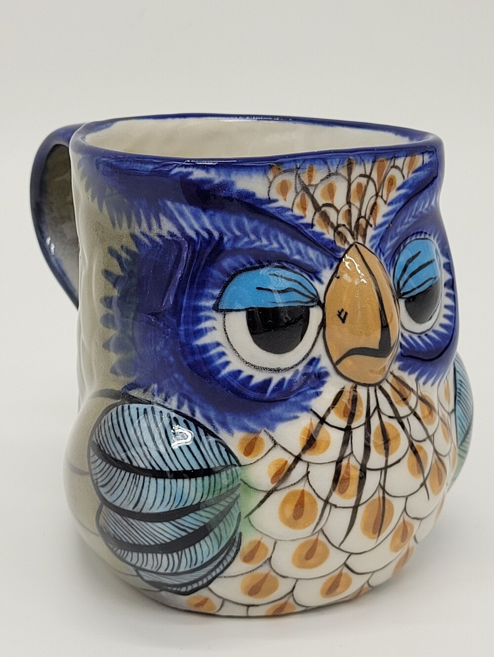 Fair Trade Owl Ceramic Pottery Coffee Mug Ken Edwards Trained Guatemalan Artisan